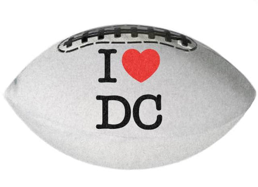 I ❤️ DC - Soft Touch Football - Stark White - 9" (Ships 12/2025)